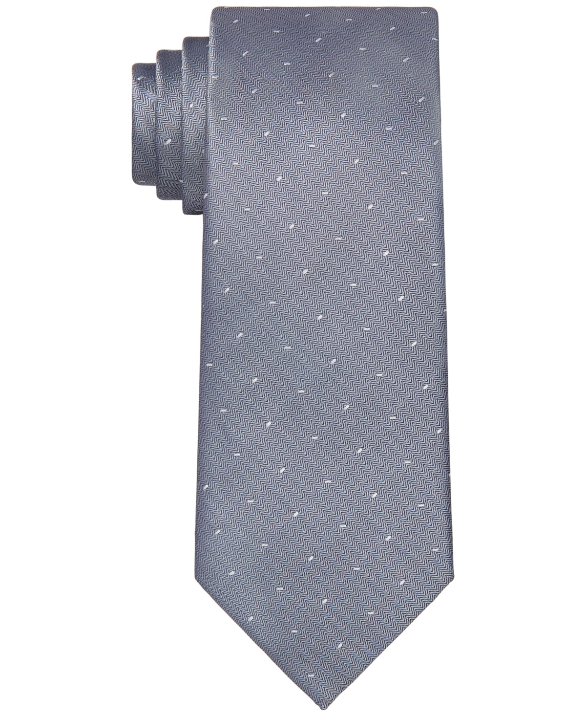 Calvin Klein Men's Fleck Herringbone Tie Gray Size Regular