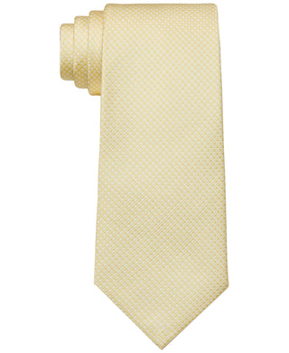 Calvin Klein Men's Mini Check Tie Yellow Size Regular