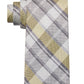 Calvin Klein Men's Slim Plaid Tie Yellow Size Regular
