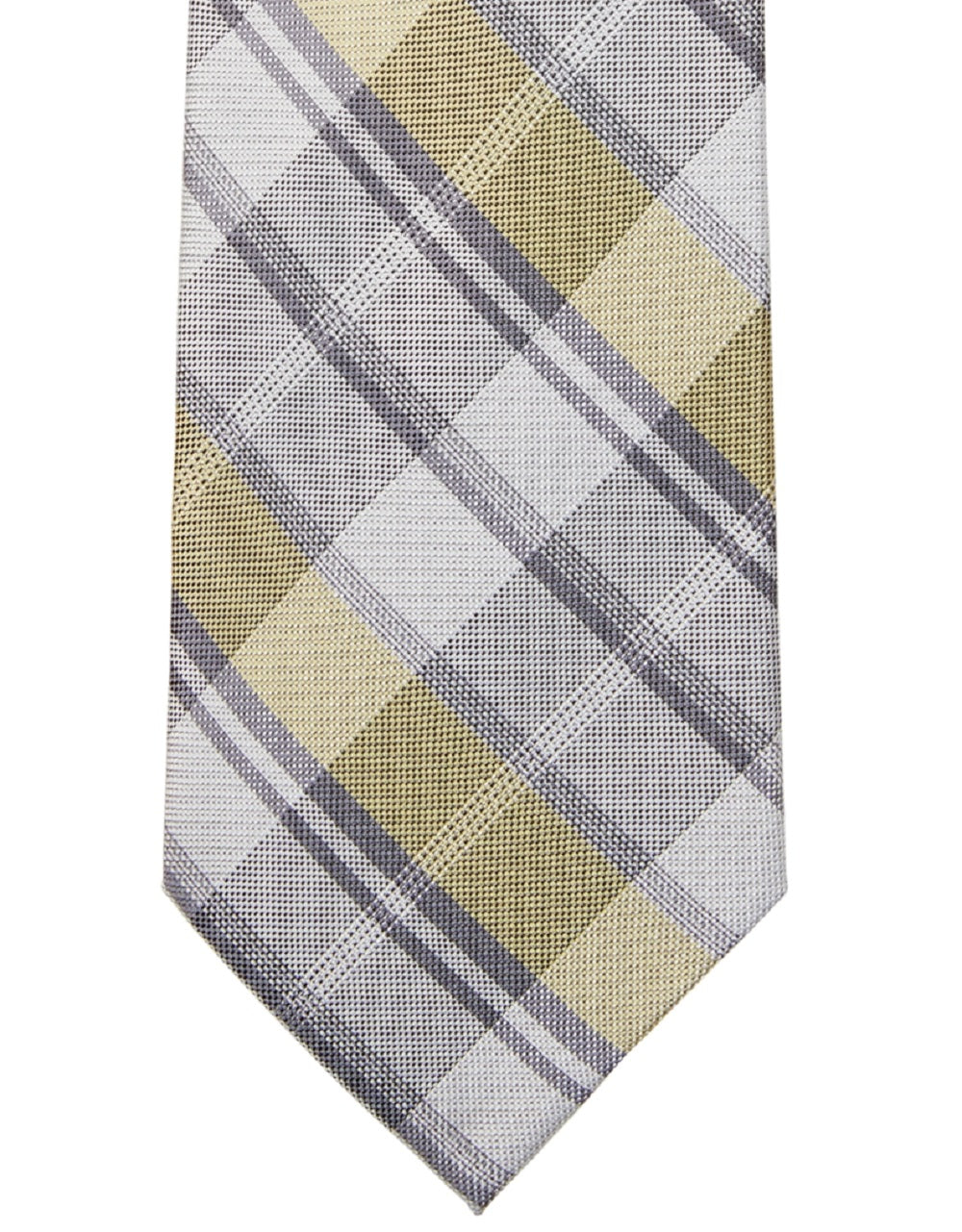 Calvin Klein Men's Slim Plaid Tie Yellow Size Regular