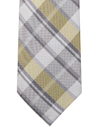 Calvin Klein Men's Slim Plaid Tie Yellow Size Regular