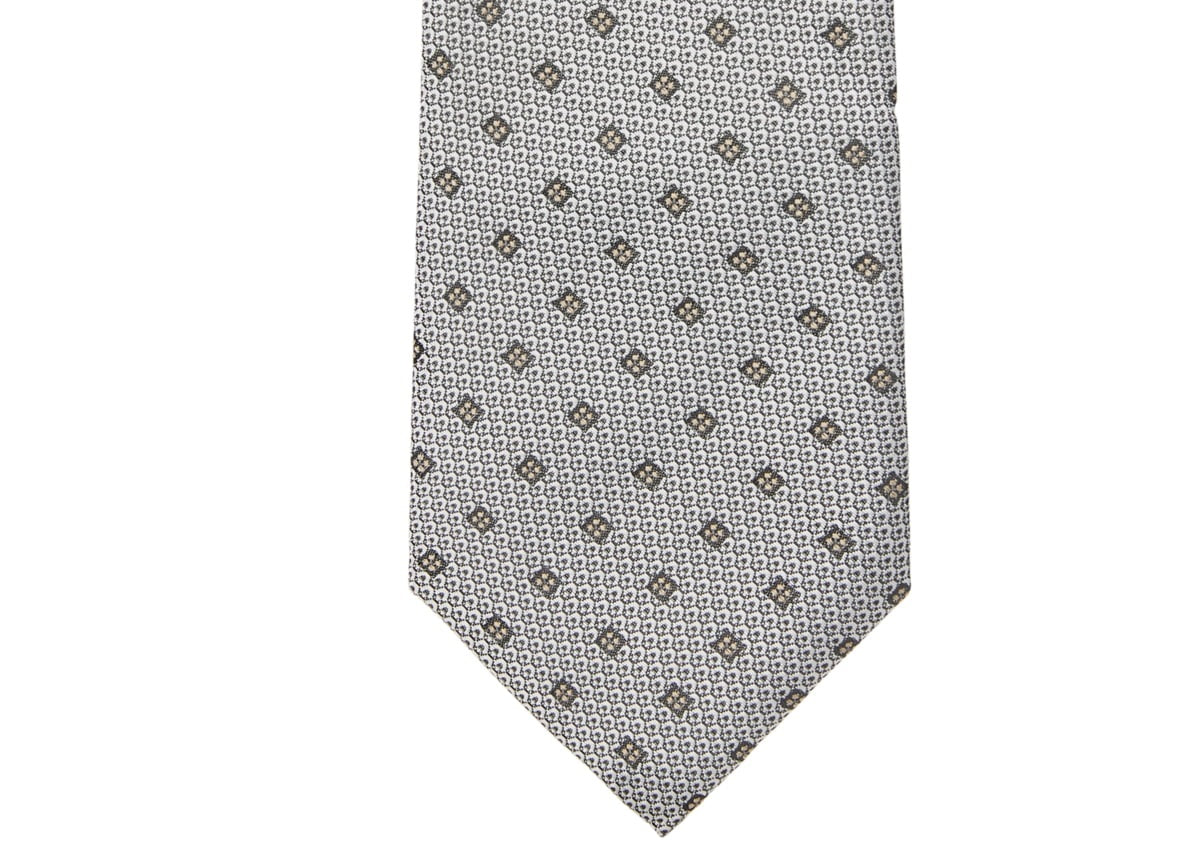 Calvin Klein Men's Multi Texture Neat Tie Beige Size Regular