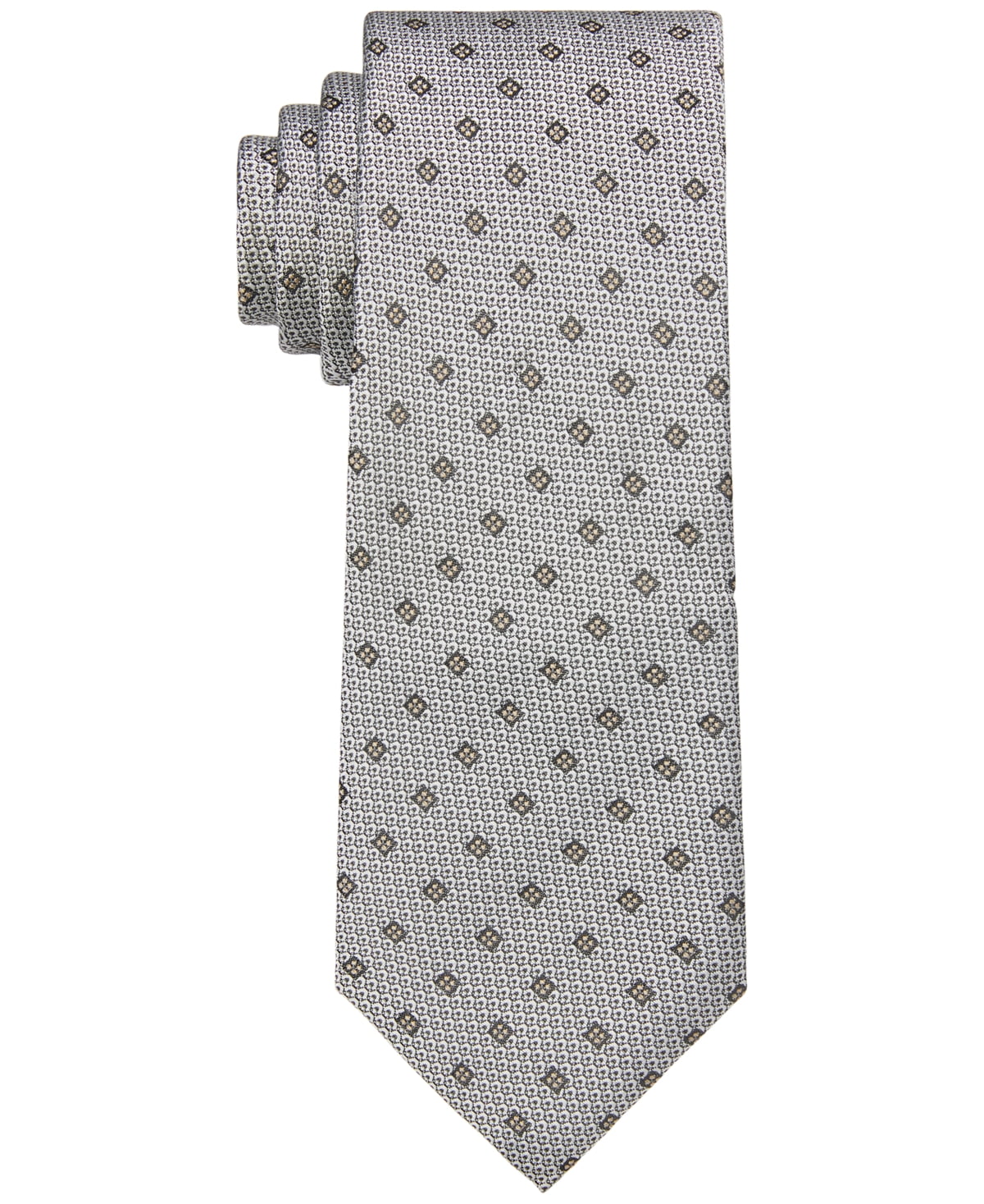 Calvin Klein Men's Multi Texture Neat Tie Beige Size Regular