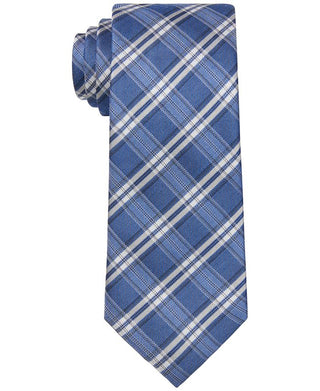Calvin Klein Men's Seasonal Check Tie Blue Size Regular