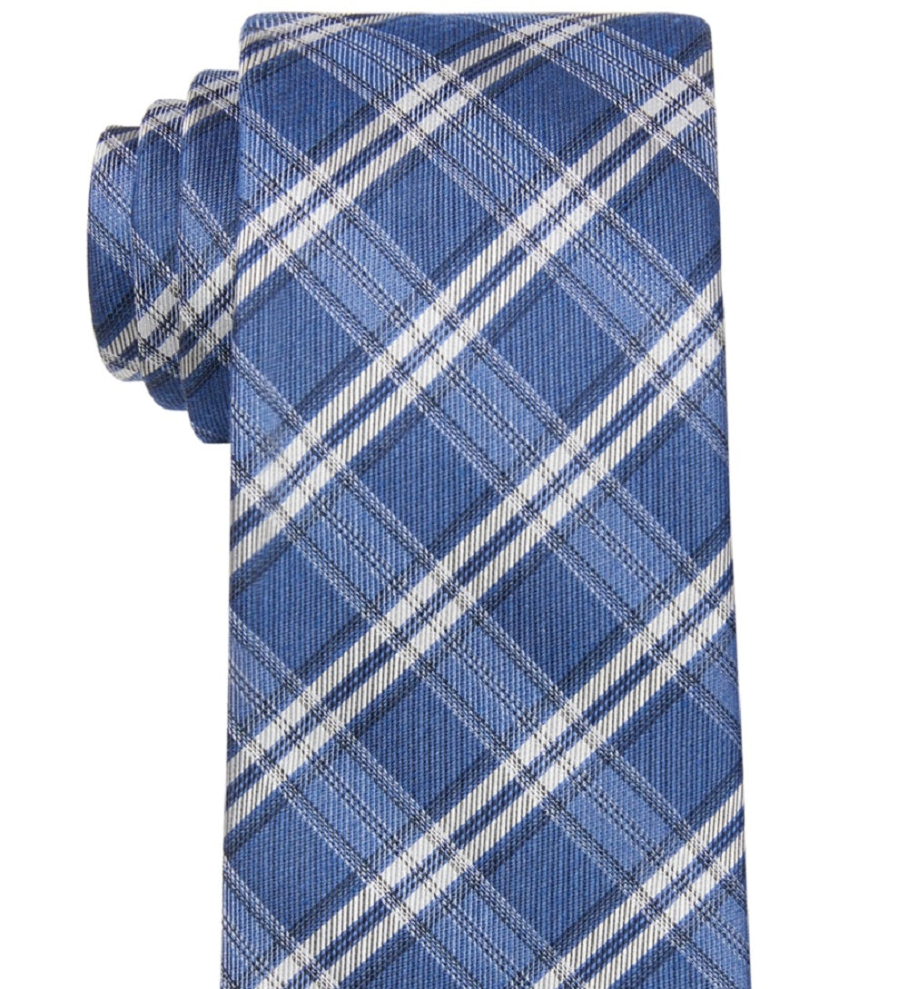 Calvin Klein Men's Seasonal Check Tie Blue Size Regular