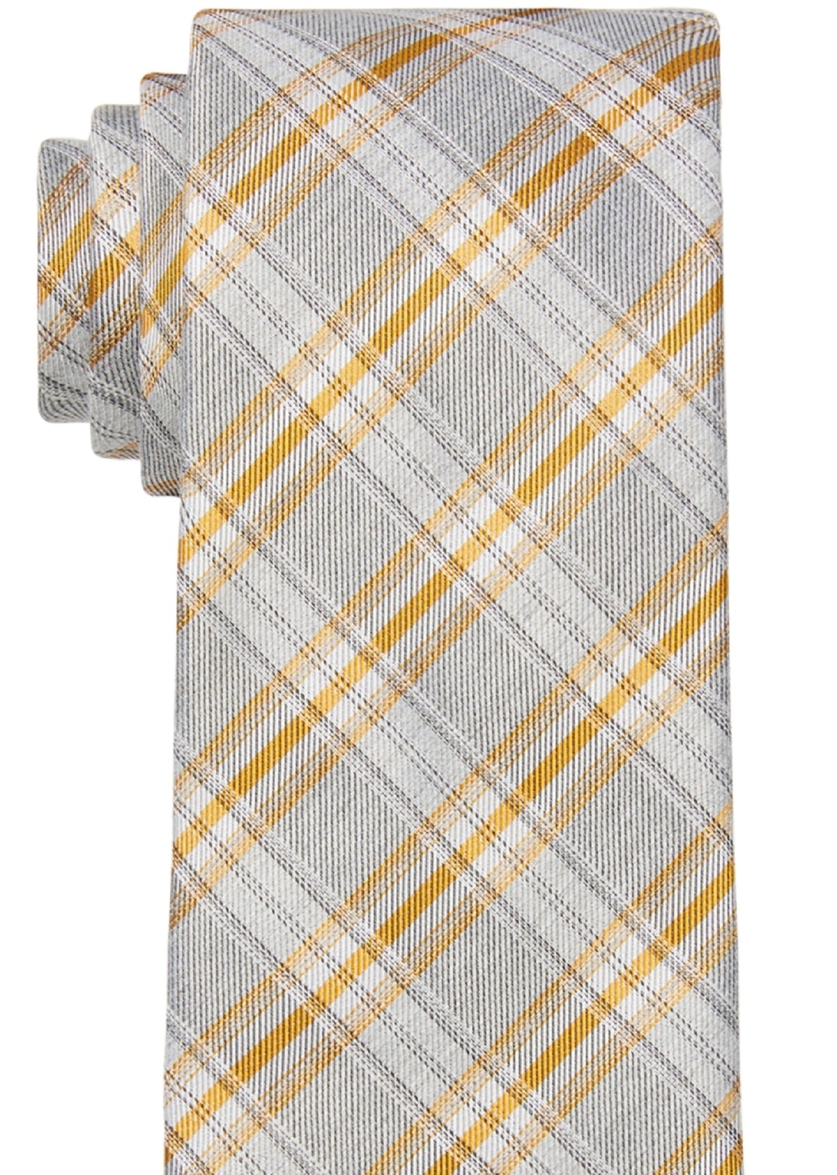 Calvin Klein Men's Seasonal Check Tie Orange Size Regular