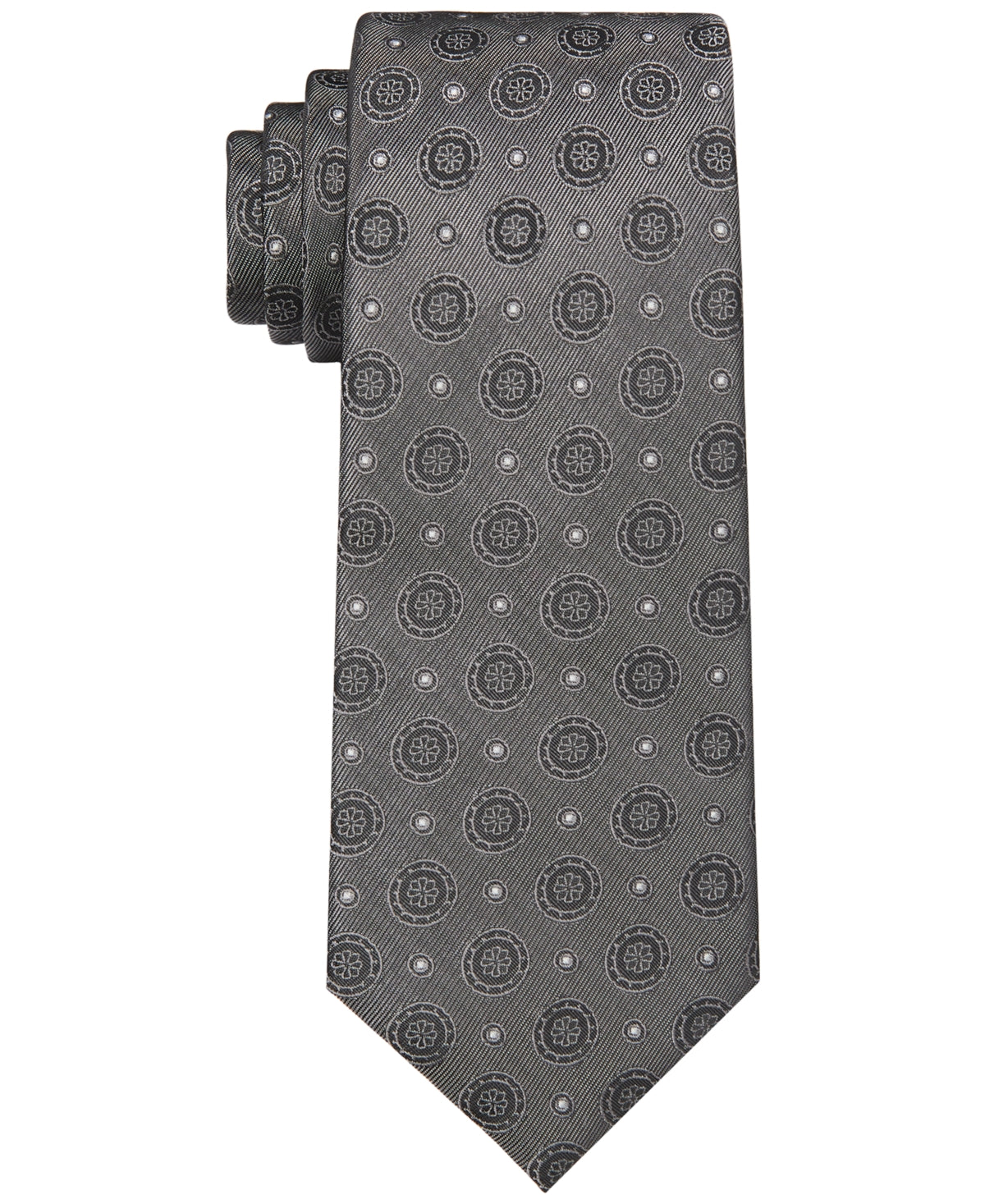 Calvin Klein Men's Solar Medallion Tie Gray Size One Size