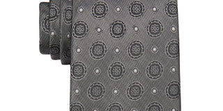 Calvin Klein Men's Solar Medallion Tie Gray Size One Size
