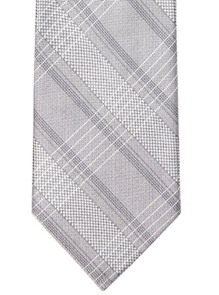 Calvin Klein Men's Slim Plaid Tie Gray Size Regular