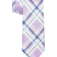 Tommy Hilfiger Men's Robert Slim Plaid Pattern Linen Tie Purple Size Regular