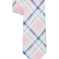 Tommy Hilfiger Men's Robert Slim Plaid Pattern Linen Tie Pink Size Regular