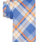 Tommy Hilfiger Men's Robert Slim Plaid Linen Tie Orange Size Regular