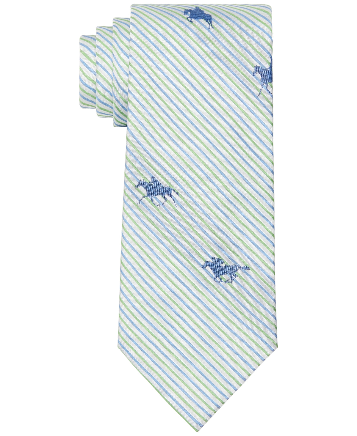 Tommy Hilfiger Men's Maysville Racing Horse Tie Green Size Regular