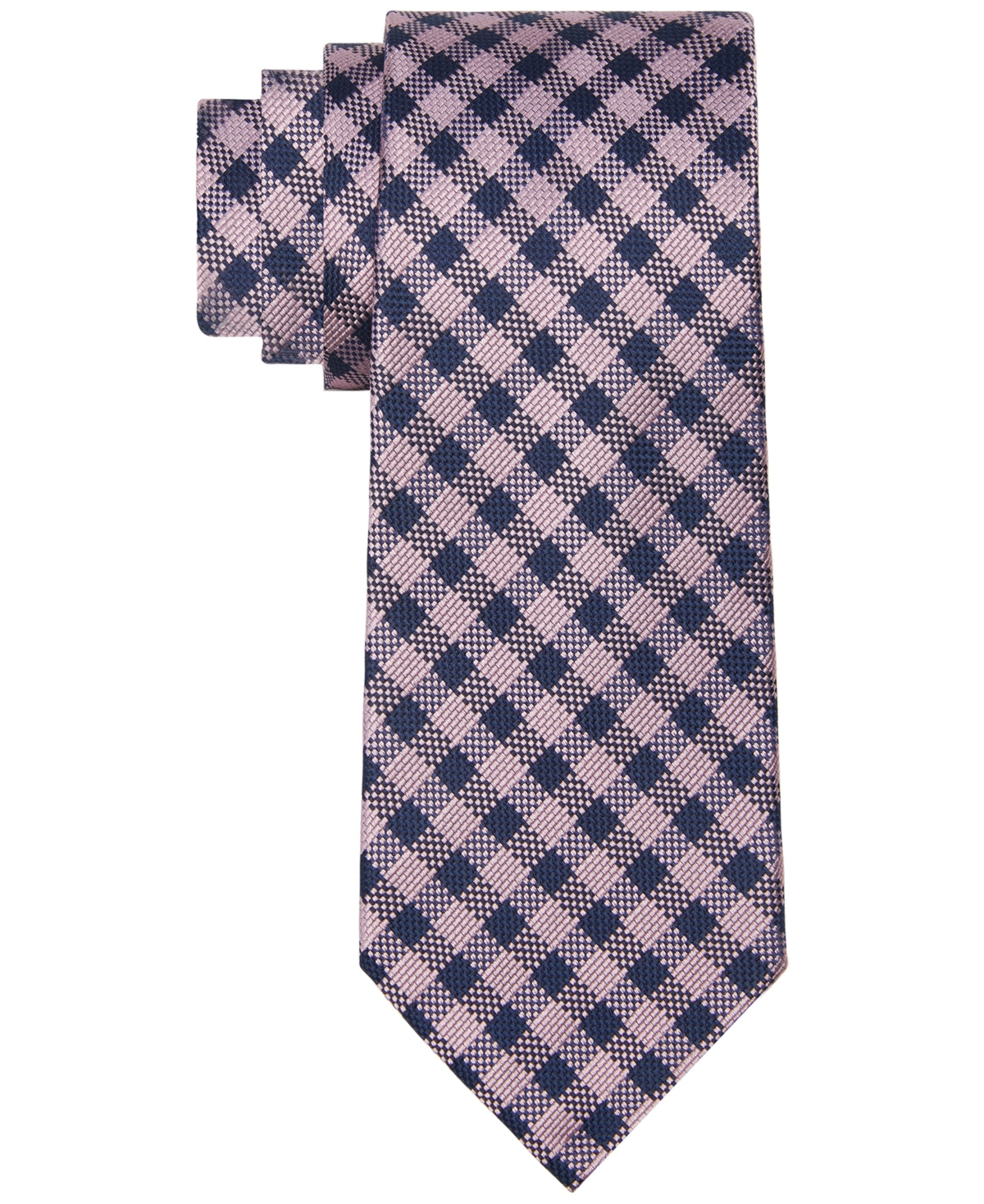 Tommy Hilfiger Men's Willard Gingham Tie Pink Size Regular