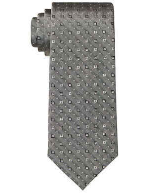 Calvin Klein Men's Slim Chambray Square Neat Tie Gray Size Regular