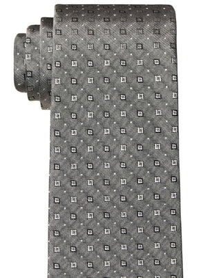Calvin Klein Men's Slim Chambray Square Neat Tie Gray Size Regular