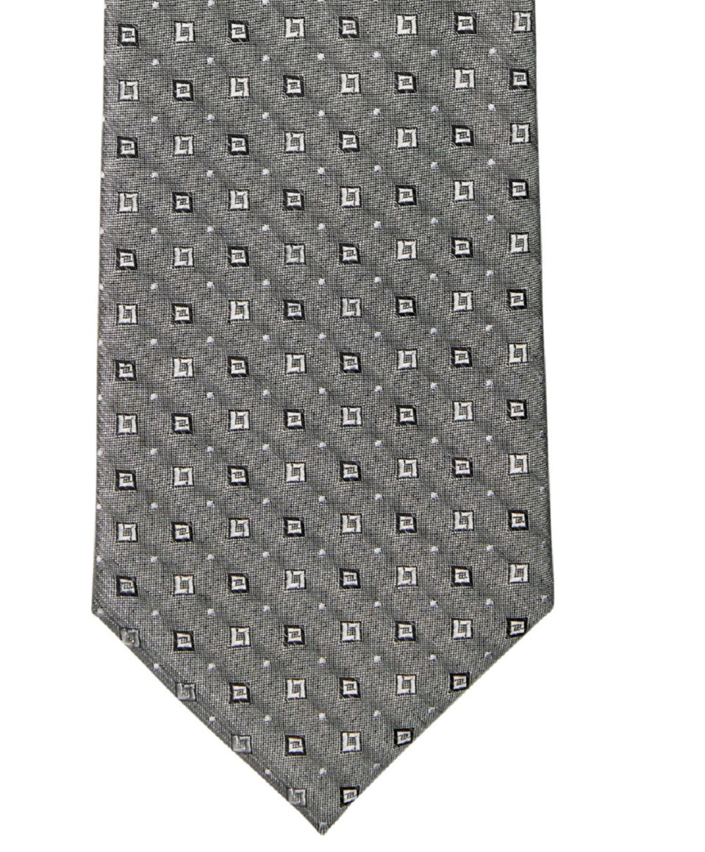 Calvin Klein Men's Slim Chambray Square Neat Tie Gray Size Regular