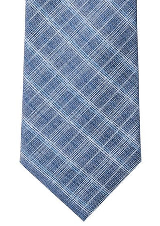 Calvin Klein Men's Slim Plaid Tie Blue Size Regular