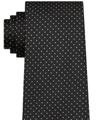 Calvin Klein Men's Slim Textured Dobby Dot Tie Black Size Regular