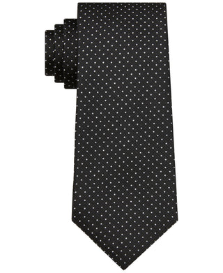 Calvin Klein Men's Slim Textured Dobby Dot Tie Black Size Regular