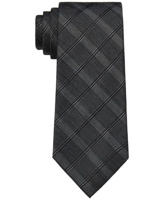 Calvin Klein Men's Line Grid Tie Gray Size Regular