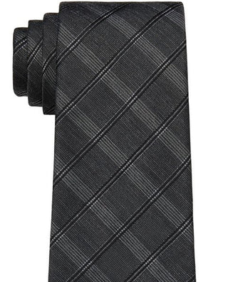 Calvin Klein Men's Line Grid Tie Gray Size Regular