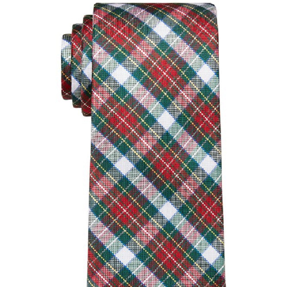 Tommy Hilfiger Men's Tartan Plaid Tie Red Size Regular