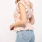 Fate - Flaunt Your Floral Gathered Waist Flutter Sleeve Top