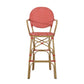 Outdoor Wicker and Aluminum French Barstools, Set of 2