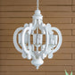 Farmhouse Chandelier, 6 Light Wood Chandelier Pendant Light Fixture With Adjustable Chain For Dining Room Living Room Entryway, Bulb Not Included