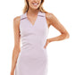 Planet Gold Junior's Rib Knit Collared Bodycon Dress Purple Size X-Large