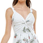 Planet Gold Junior's Floral Print Fit & Flare Dress White Size Small
