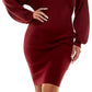Planet Gold Junior's Dolman Sleeve V Neck Wrap Sweater Dress Red Size X-Large