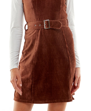 Planet Gold Junior's Belted Sweater & Dress Set Brown Size Medium