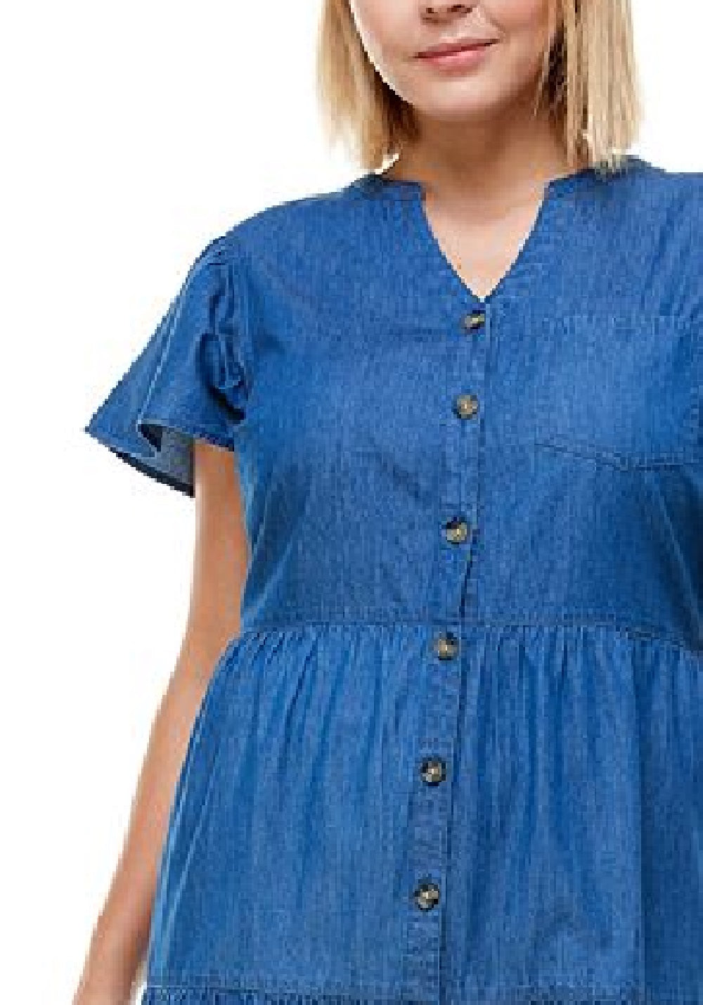 Planet Gold Women's Trendy Plus Cotton Tiered A Line Dress Blue Size 1X