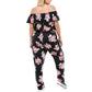 Planet Gold Women's Off The Shoulder Jumpsuit Black Size 3X