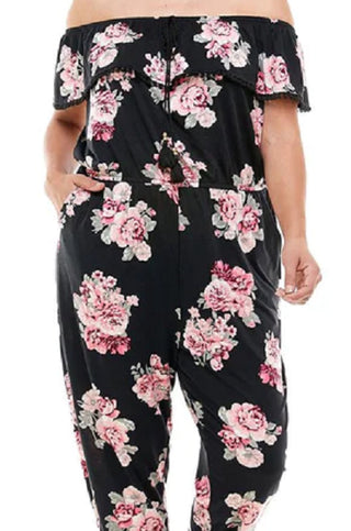 Planet Gold Women's Off The Shoulder Jumpsuit Black Size 3X