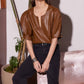 Fifteen Twenty - Poof Faux Leather Blouse