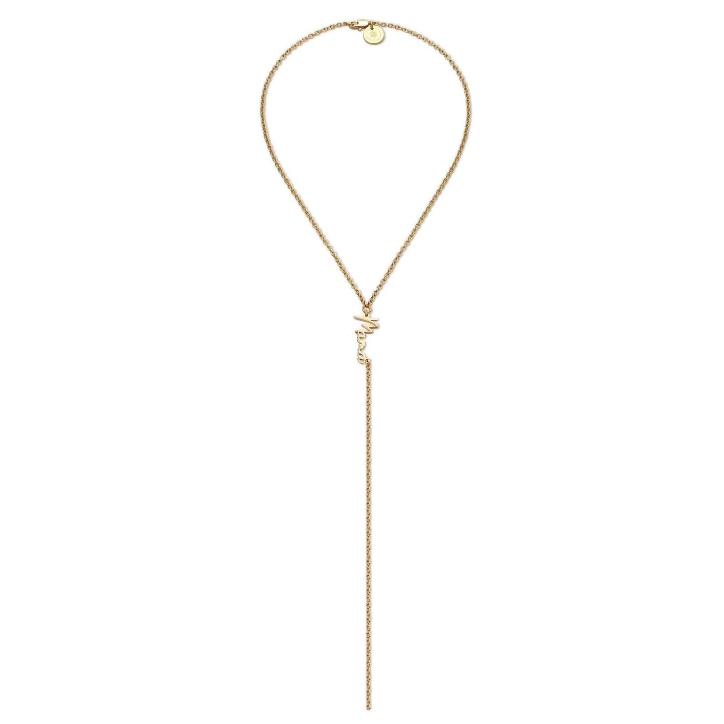 Eklexic - Women's Dainty Script Mama Lariat Necklace