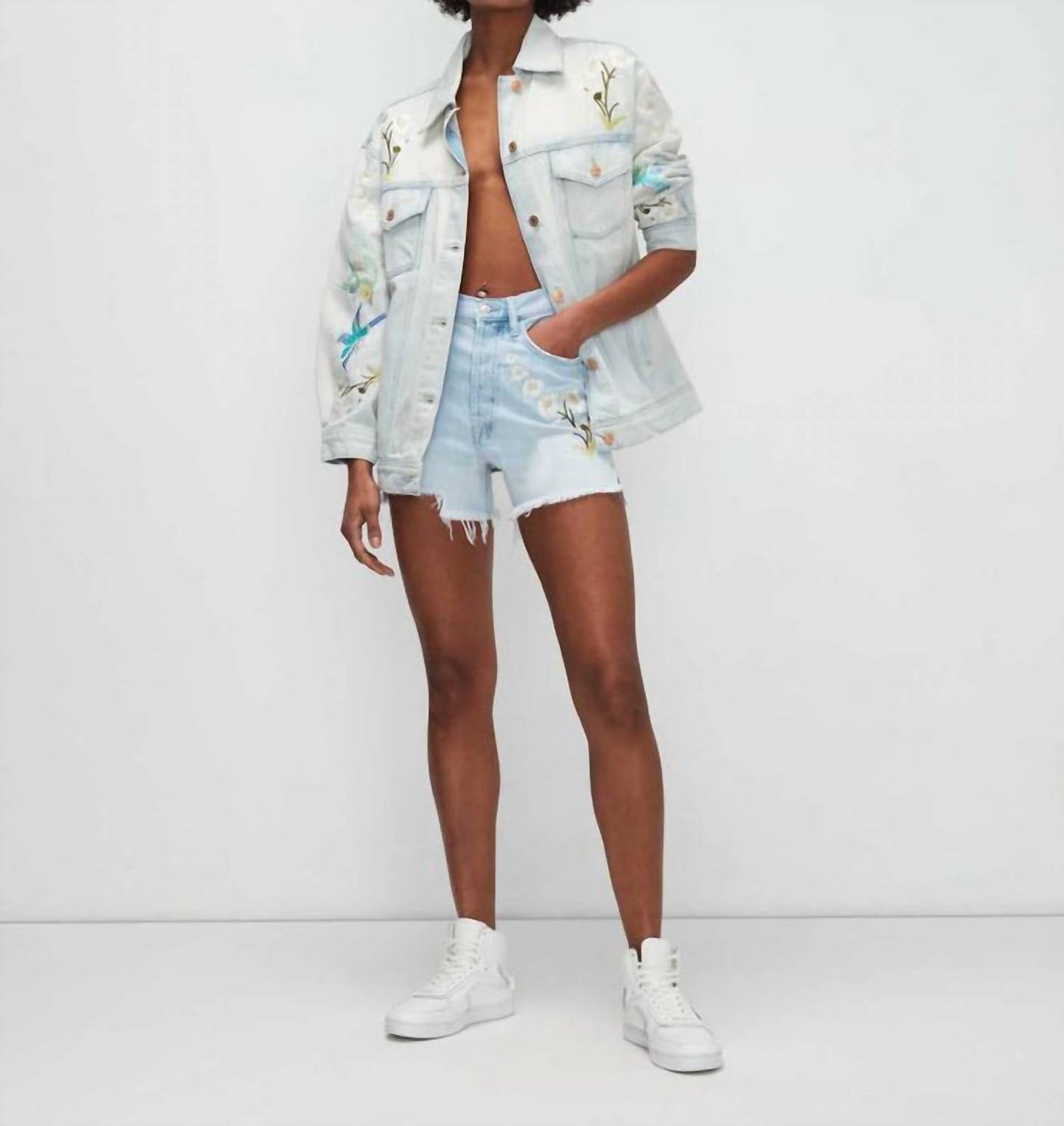 7 For All Mankind - Cut Off Embroidered Shorts