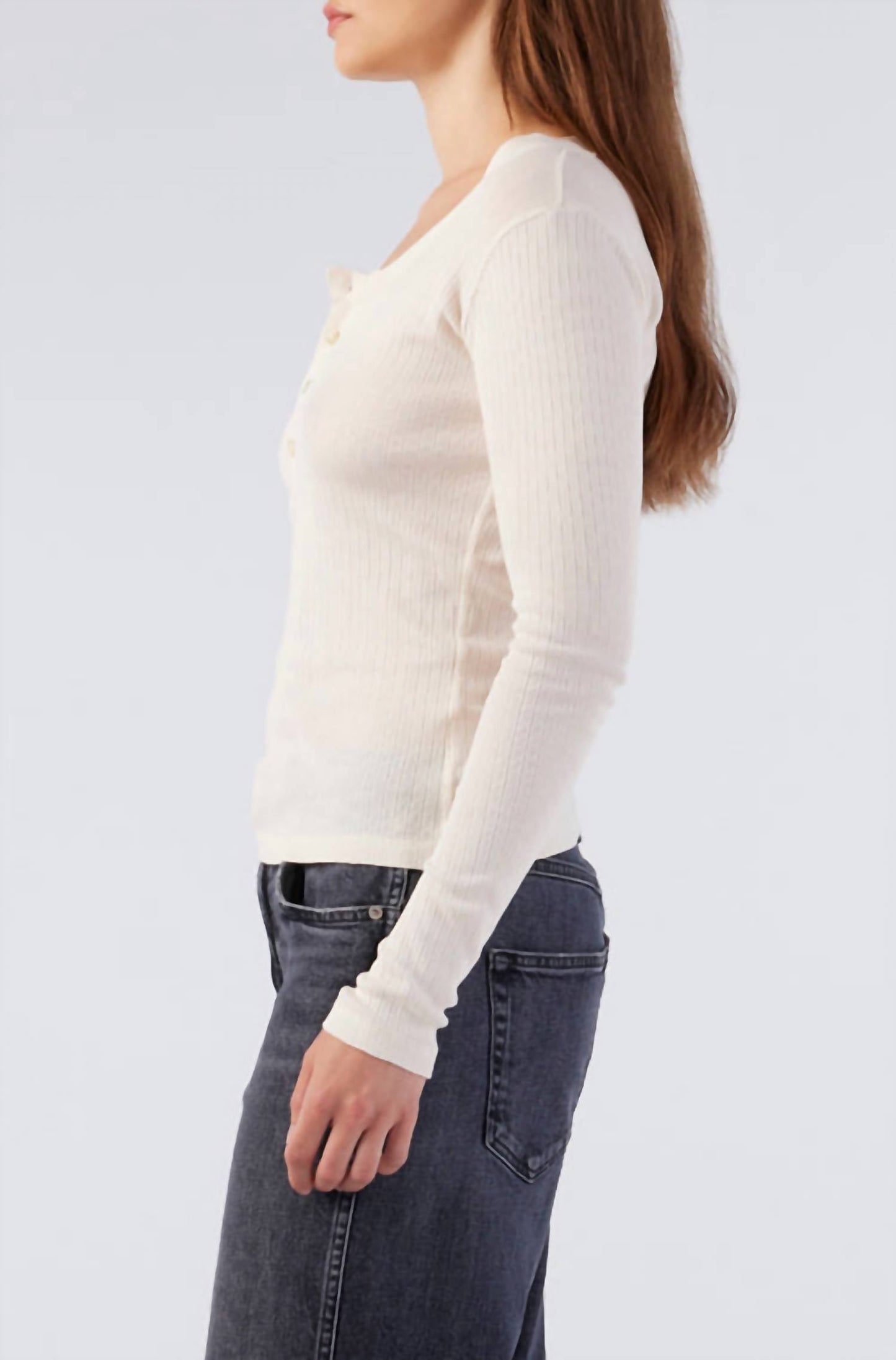 Amo - Sweets Long Sleeve Henley Top