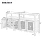 TREXM Bohemian Style Rattan Buffet Storage Cabinet with Solid Wood Frame