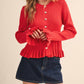 &Merci - Catch My Charm Ruffle Hem Sweater Cardigan