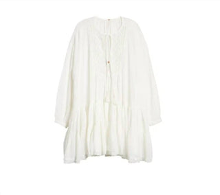 Free People - White Mini Dress Endless Summer Crochet Boho
