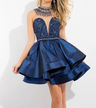 Rachel Allan - Taffeta Lace Cocktail Dress