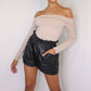 Elan - Vegan Leather Shorts
