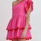 Entro - One Shoulder Valentine Mini Dress