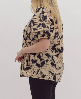Entro - Floral Puff Sleeve Top