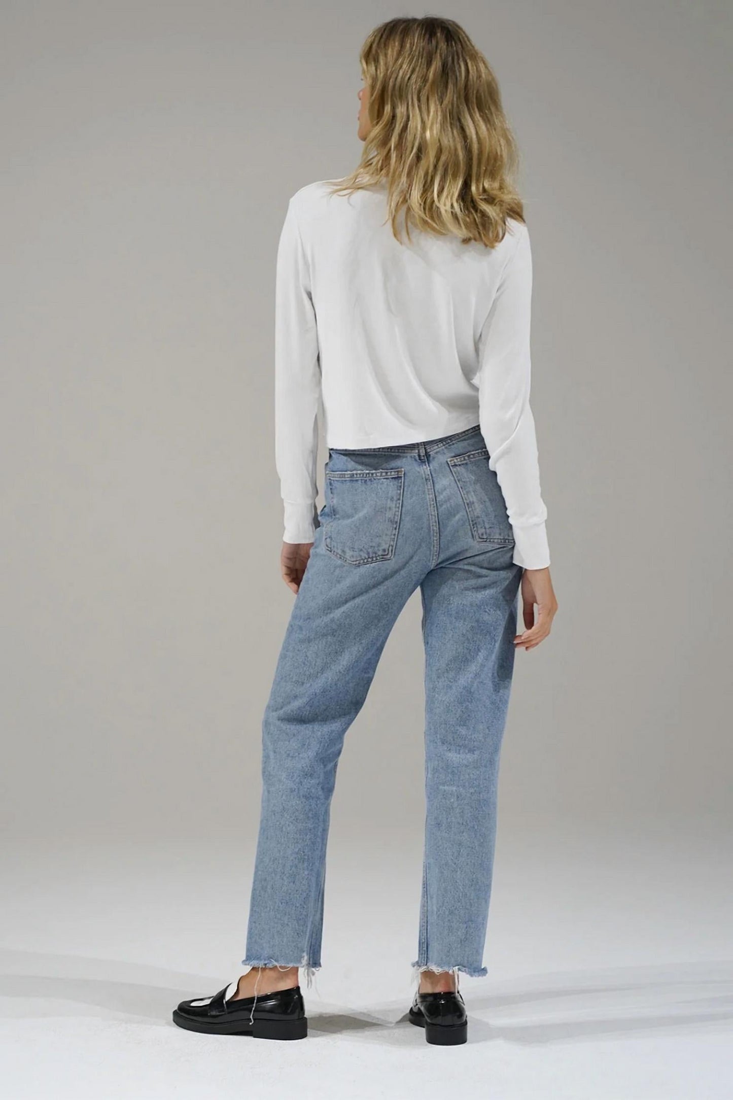 Lna - Long Sleeve Rib Crew Tee