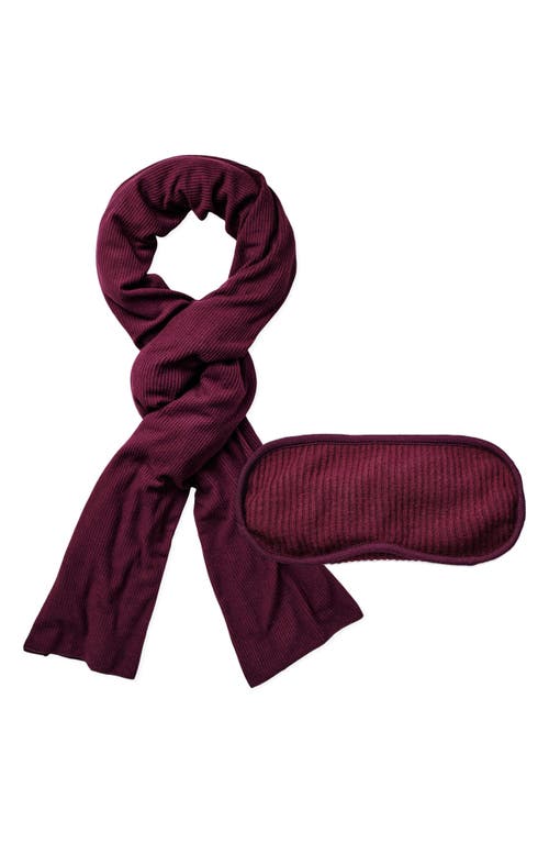 E Marie Travel Blanket and Eye Mask - Rosewood